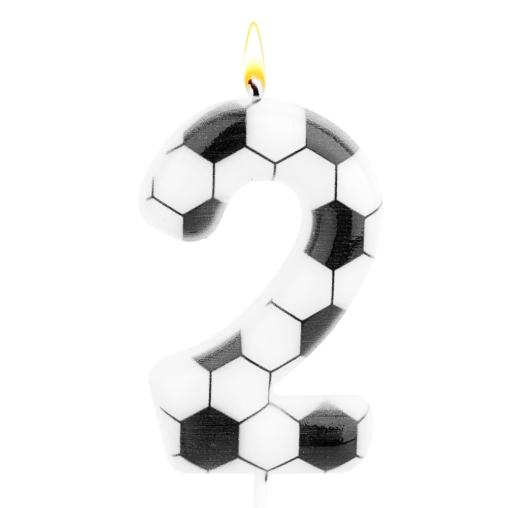 Football Birthday Candle, Number 2