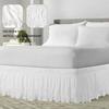 Ruffled Bed Skirt with Elastic, 100 x 200 + 38 cm, Khaki view 4
