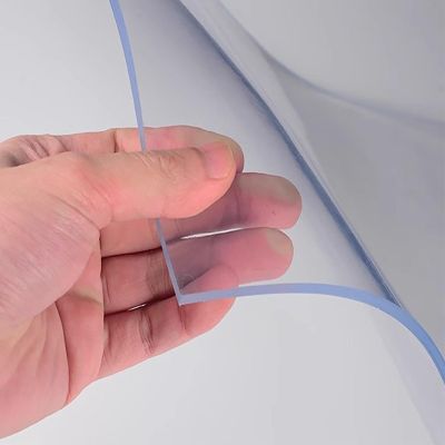 LIHUANE Clear PVC Table Cover, 105 x 164 cm, Glossy, Wipeable and Cuttable