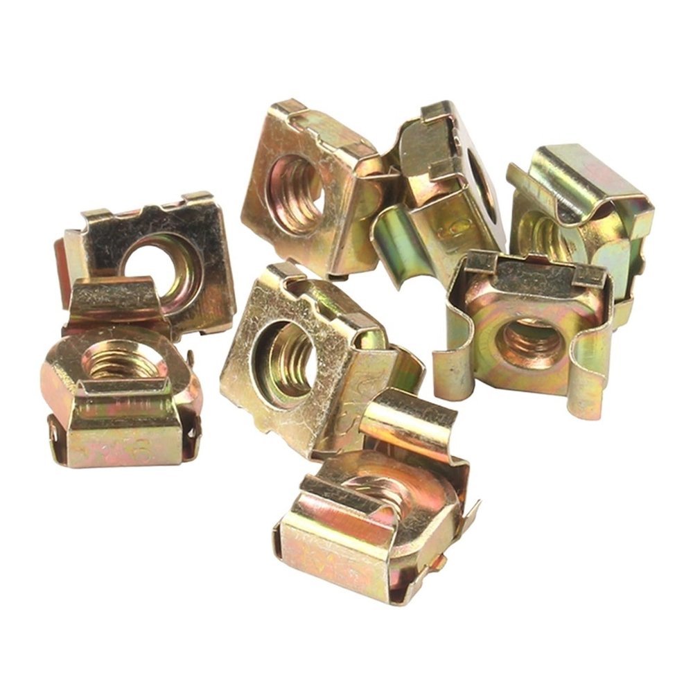 Square Snap-In Floating Cage Nut Set, M4–M12, for Cabinet/Rack Mounting (1 pc, M12)