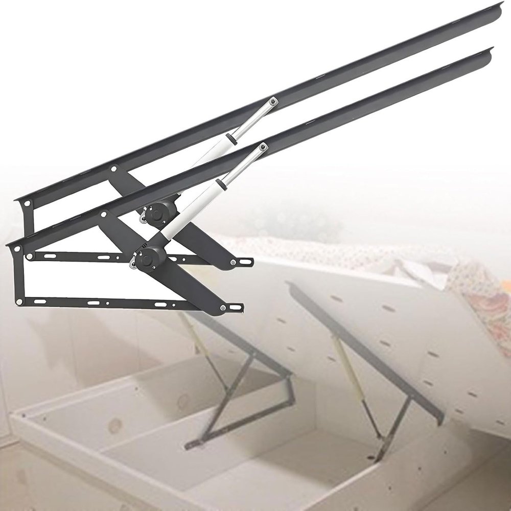 BDJSN Electric Steel Bed Lift, 2-Piece Hydraulic Storage Bed Lift Set with Remote, 600 kg Capacity