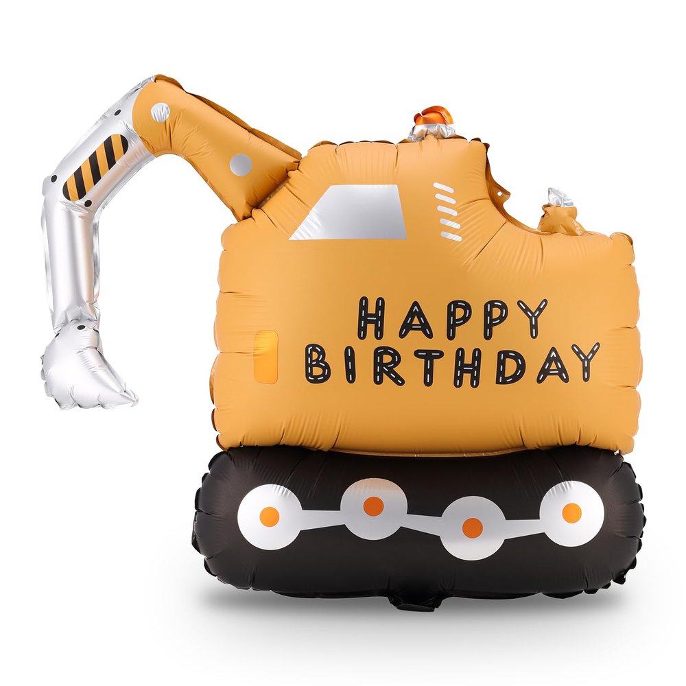 XXL Excavator Happy Birthday Balloon