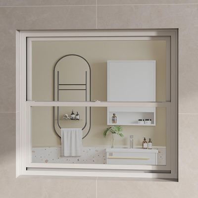 Aluminum Sliding Service Window, White, 50 x 80 cm