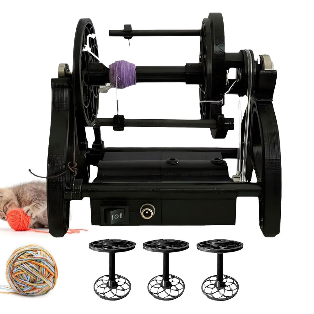 GTATBTG Electric Spinning Wheel with 3 Small Bobbins, Purple