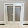 Replacement Basement Window, 90 x 25 cm, White Aluminum Alloy Frame with Tempered Glass view 2