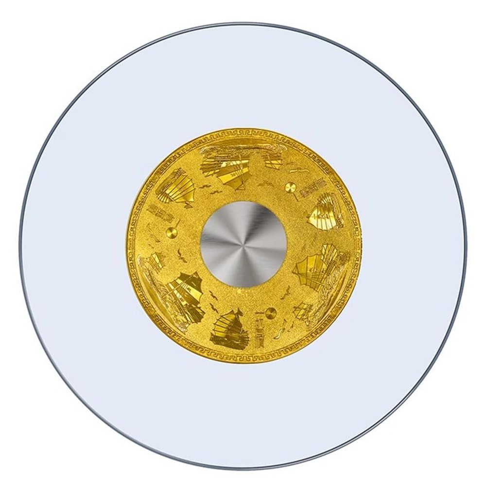 Lazy Susan Turntable, 80 cm, Clear, 360° Rotating, Tempered Glass