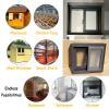 Black Aluminum Sliding Window with Tempered Glass, 73 x 35 cm view 4