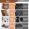 Woodronic Magnetic Chess, Checkers & Backgammon Set, 3-in-1 Portable Travel Game for 2 Players, Brown view 2