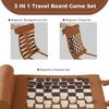 Woodronic Magnetic Chess, Checkers & Backgammon Set, 3-in-1 Portable Travel Game for 2 Players, Brown view 4
