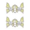 Greabuy Durable Waist Buckles, Adjustable Metal Buttons for Jeans and Pants, Butterfly Style, Yellow, One Size view 1
