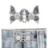 Greabuy Durable Waist Buckles, Adjustable Metal Buttons for Jeans and Pants, Butterfly Style, Yellow, One Size view 2