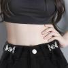 Greabuy Durable Waist Buckles, Adjustable Metal Buttons for Jeans and Pants, Butterfly Style, Yellow, One Size view 4