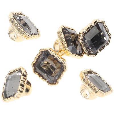 Hoement 6-Piece Glass Buttons with Metal Frame