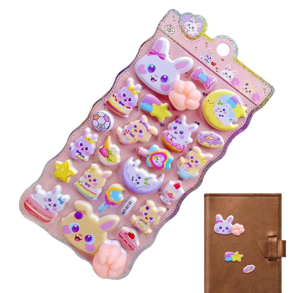 3D Stickers for Kids - Mini Cat Paw Cartoon Stickers