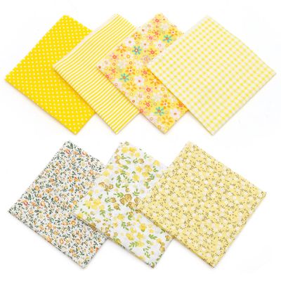 OVBOVA 7-Piece Cotton Fabric Squares 25x25 cm