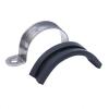 10-Piece 304 Stainless Steel Rubber-Lined U-Clips, Cable Fastening Hose Pipe Clamps, 28 mm view 3