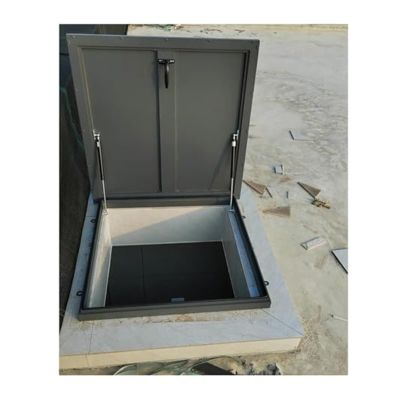 Lockable Galvanized Metal Roof Hatch Cover, Rainproof and Theft-Resistant, 90 x 85 cm
