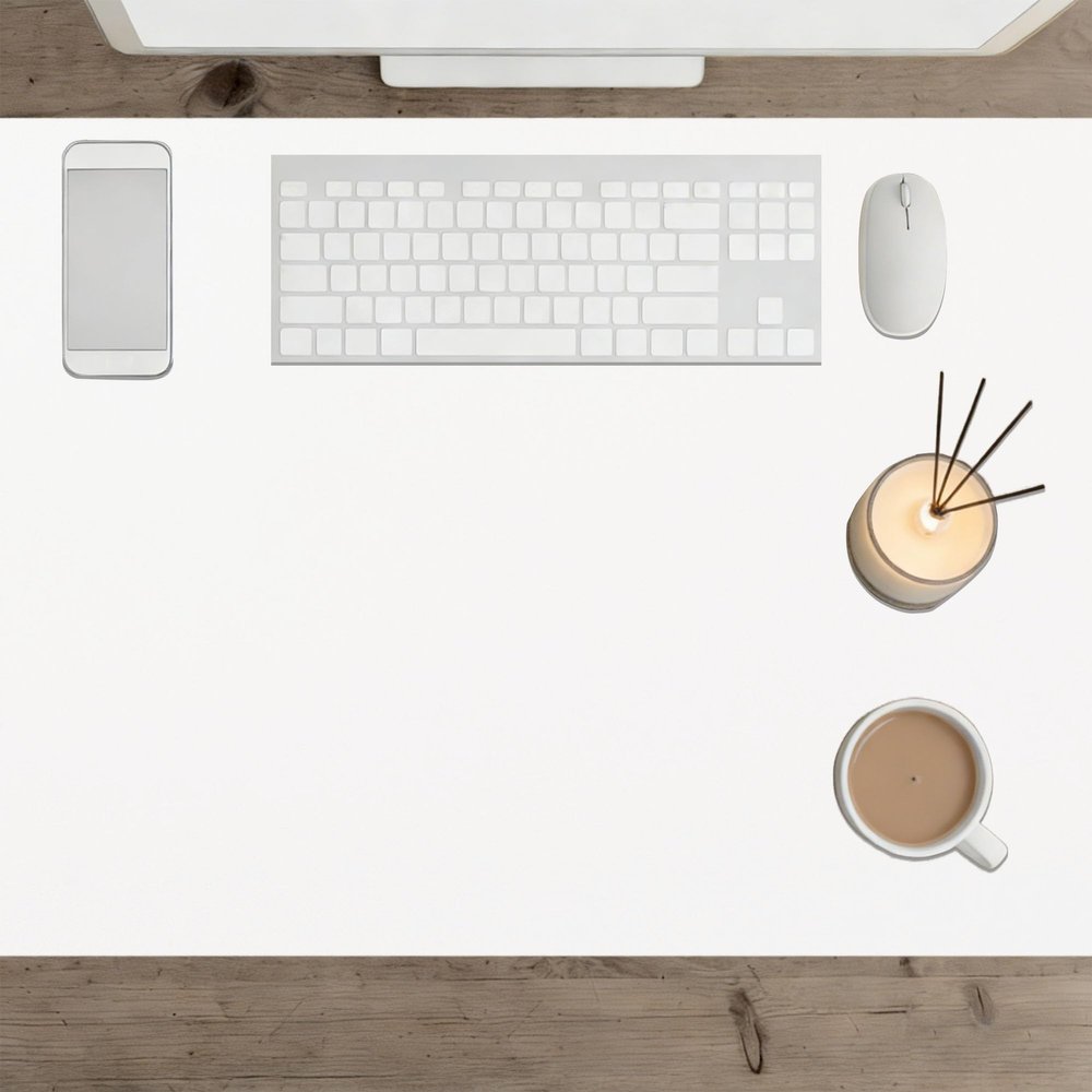 Desk Mat 58 x 98 cm, Non-Slip, White