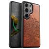 Carveit Wooden Cover for Galaxy S26 Ultra, Plum-Colored Hand-Drawn Design view 1