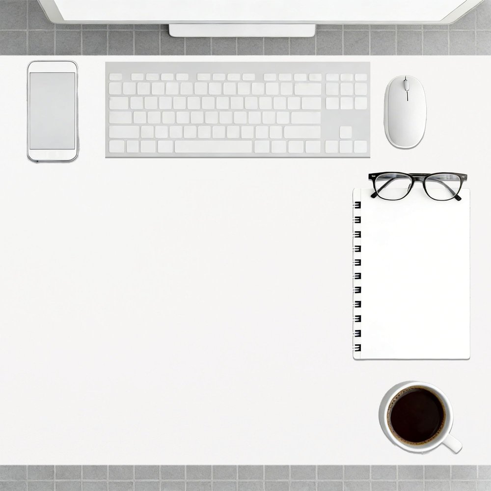 Desk Mat 90 x 122 cm, Non-Slip, Waterproof, Easy to Clean, White