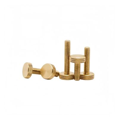 Brass Knurled Flat Round-Head Screws M3/M4/M5/M6 (10 pcs, M4 x 16)
