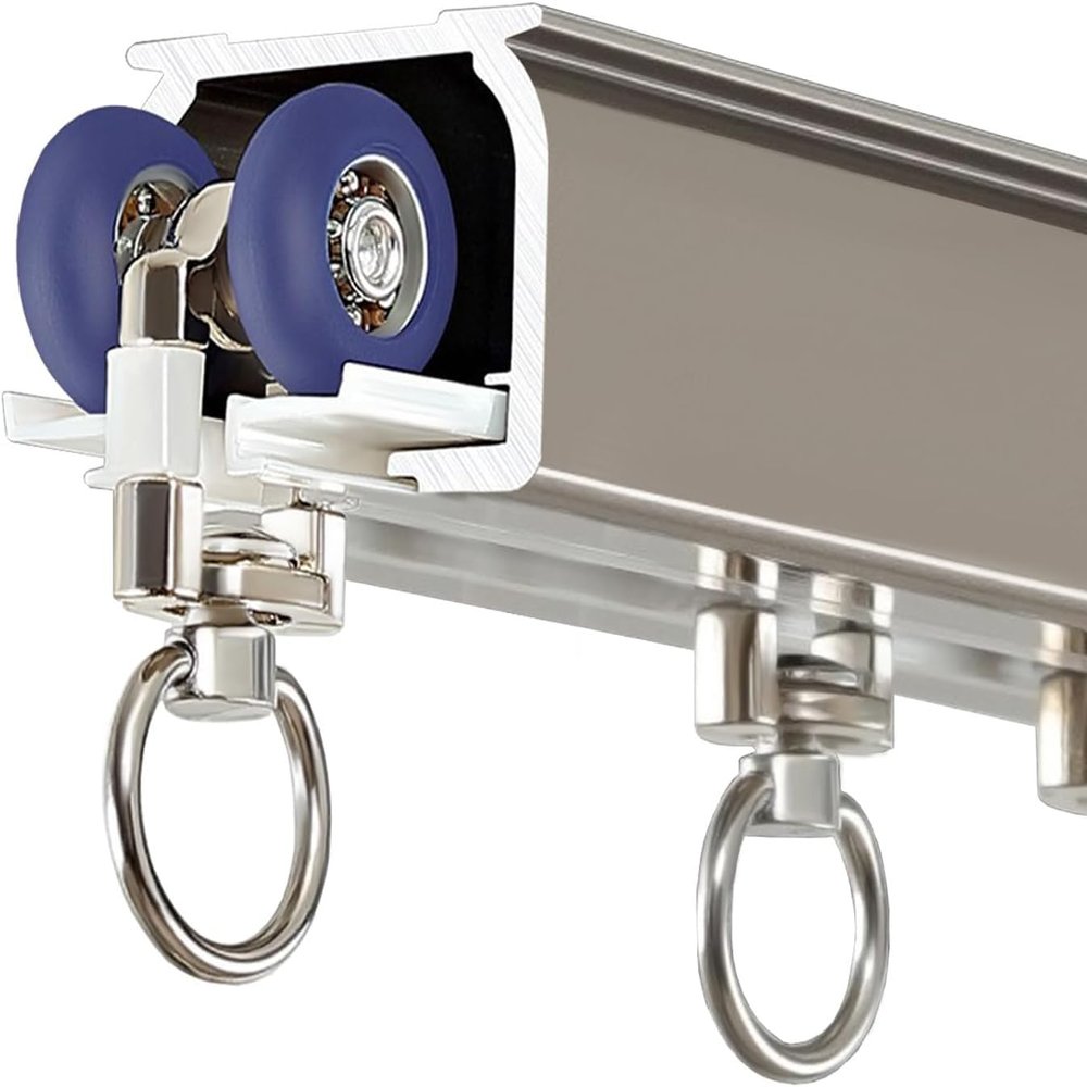 YSZBD Aluminum Curtain Track, Outdoor Wall-Mount System with Silent Rollers, Champagne, 6.9 m