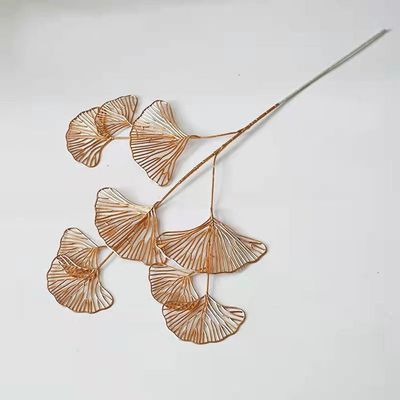 BildeeMait Artificial Golden Eucalyptus Ginkgo Leaves Arrangement, 85 cm, Fan Style