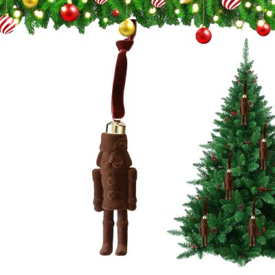 Flocked Nutcracker Ornaments - Winter Festive Decor
