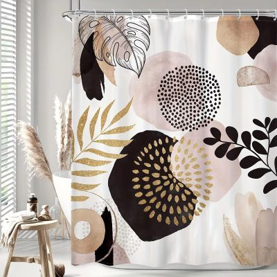 AUWUUA Abstract Boho Shower Curtain, 260 x 182 cm, Retro Aesthetic