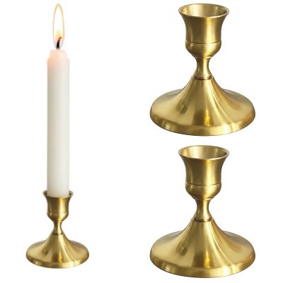 2-Pack Gold Candle Holders