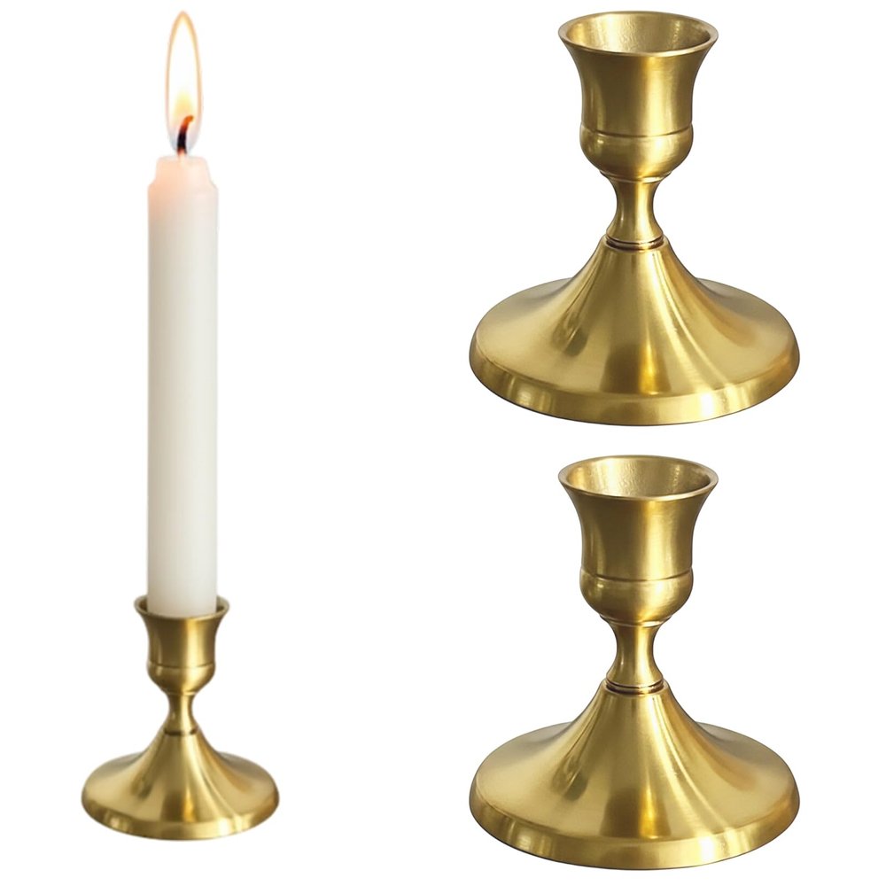 2-Pack Gold Candle Holders