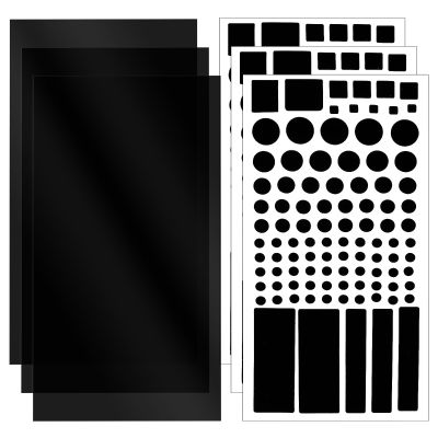 6 Black LED Light Blocking Stickers