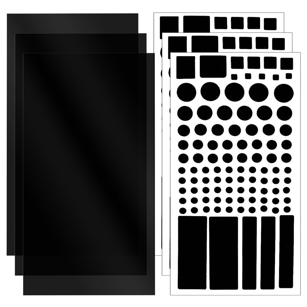 6 Black LED Light Blocking Stickers