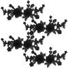 4 Black Rose Iron-On Patches for Textiles view 1