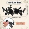 4 Black Rose Iron-On Patches for Textiles view 3