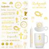 COMOOKA 5 Sheets Confirmation Stickers Gold view 1