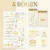 COMOOKA 5 Sheets Confirmation Stickers Gold view 2
