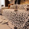 Leopard Sofa Cover for Sofa Sets, Plush Fleece, Pet-Friendly, Washable, White, 180 x 340 cm / 71 x 134 in view 1