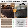 Leopard Sofa Cover for Sofa Sets, Plush Fleece, Pet-Friendly, Washable, White, 180 x 340 cm / 71 x 134 in view 4