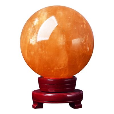 IUYIXWFP Natural Citrine Crystal Ball with Stand, 5.11 in