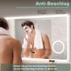 GIMBELEN LED Bathroom Mirror with Clock, 100 x 60 cm, 3 Light Colors, Dimmable, 3x Magnification, Anti-Fog, Memory Function, IP44 Waterproof view 2