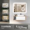 GIMBELEN LED Bathroom Mirror with Clock, 100 x 60 cm, 3 Light Colors, Dimmable, 3x Magnification, Anti-Fog, Memory Function, IP44 Waterproof view 3