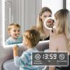 GIMBELEN LED Bathroom Mirror with Clock, 100 x 60 cm, 3 Light Colors, Dimmable, 3x Magnification, Anti-Fog, Memory Function, IP44 Waterproof view 4