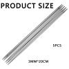5-Piece 3mm Stainless Steel Knitting Needle Set view 2