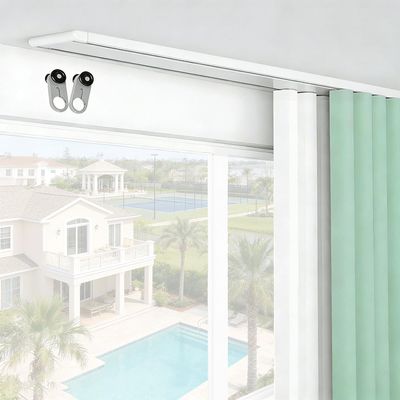 TFEHXYZU Ceiling-Mount Double Curtain Track, White, Aluminum, 6 m/19.69 ft