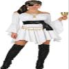 Women's Pirate Costume Set, Off-Shoulder Dress with Corset, Headscarf and Waist Sash view 3