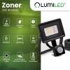 Lumiled 20W LED Floodlight, 1800 lm, 4000K, IP44, Motion and Dusk Sensor view 2