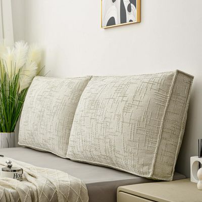 WLXFF Large Backrest Pillow for Bed and Sofa, White, 100 x 50 x 18 cm (1 pc)
