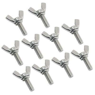 10 M10 x 30 mm Stainless Steel Wing Screws