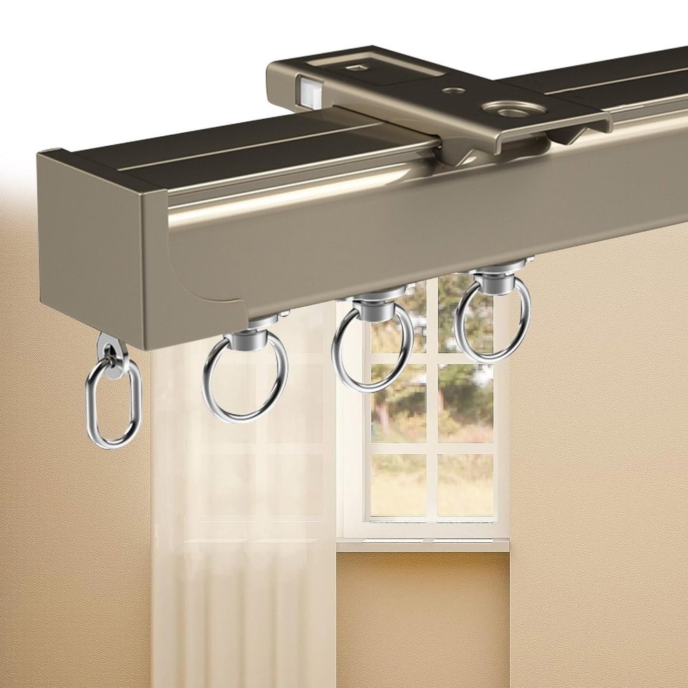 Aluminum Curtain Track, Heavy-Duty Ceiling Track for Large Curtains, Adjustable Room Divider, 50–600 cm